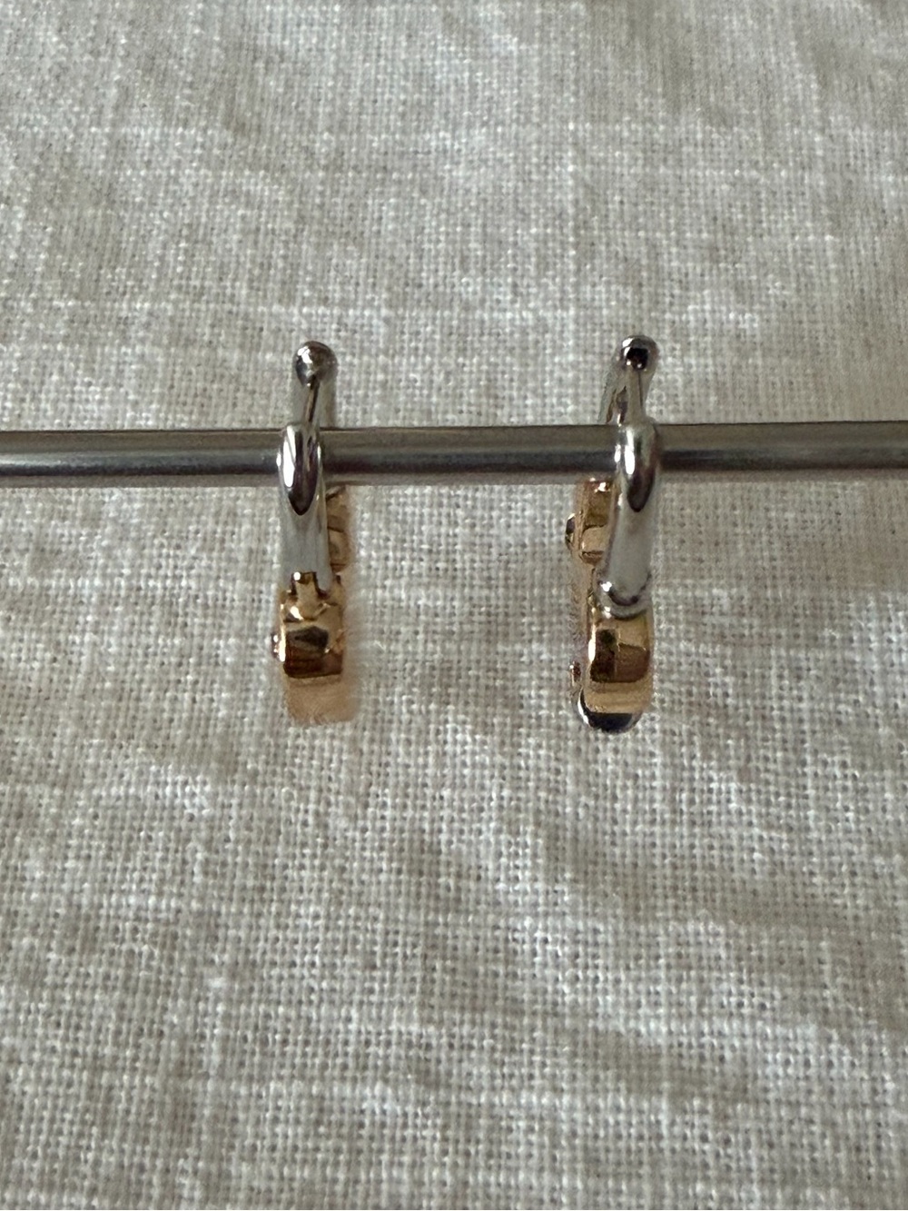 Authentic Coach Two-Tone Faux Stone Signature Heart Padlock Drop Earrings - Picture 6 of 8